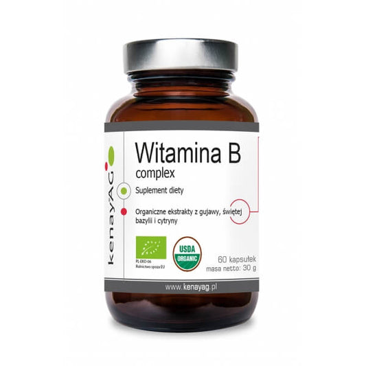 Vitamin B-Komplex Kapseln von AKER BIOMARINE mit Bio-Basilikum und Zitronen-Guava-Extrakt, 60 Kapseln, Nahaufnahme der Verpackung