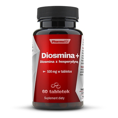 Diosmin + Hesperidin 500 mg Kapseln von PHARMOVIT, 60 Stück, zur Unterstützung der Venen und Gefäßgesundheit.