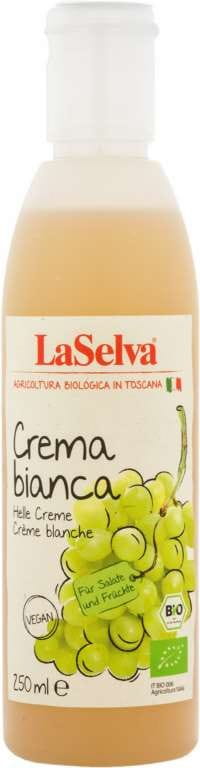 Weiße Bio-Balsamico-Creme von LASELVA in 250 ml Flasche, cremige Konsistenz und glutenfrei, ideal für Salate und Dressings.