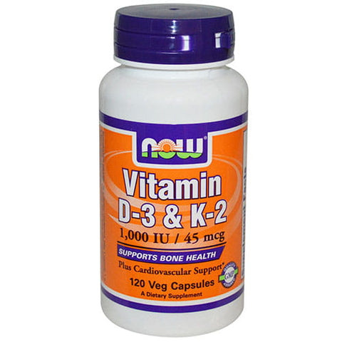 Vitamin D - 3 + K - 2 (1000 IE / 45 mcg) 120 Kapseln von NOW FOODS