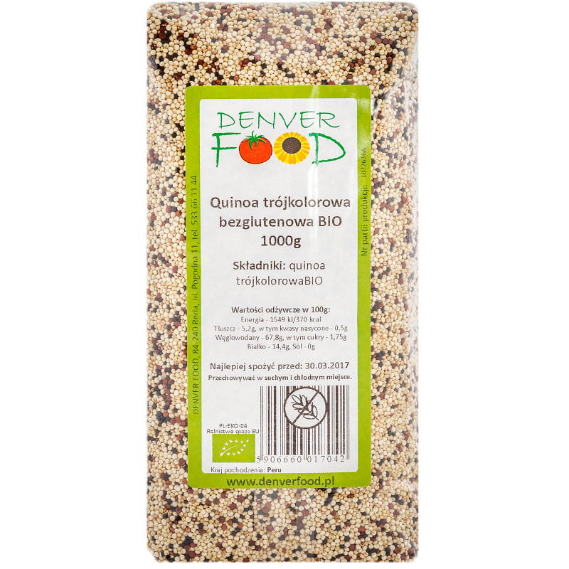 Quinoa Tricolor Quinoa glutenfrei BIO 1000g DENVER FOOD