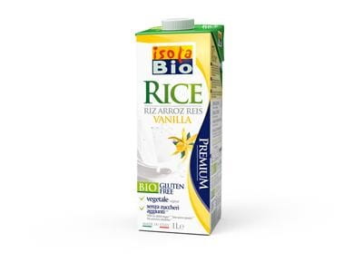 Glutenfreier Vanillereisdrink BIO von ISOLA Bio, 1000 ml Flasche, cremige vegane Eisspezialität mit Vanillegeschmack.