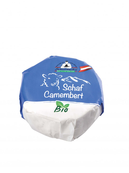 BIO Schafsmilchcamembert von CONCEPT FRESH, 100 g, cremiger Käse aus Schafsmilch, auf einem Holzbrett serviert