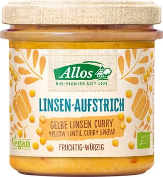 Linsenpaste mit Curry glutenfrei BIO 140 g - ALLOS