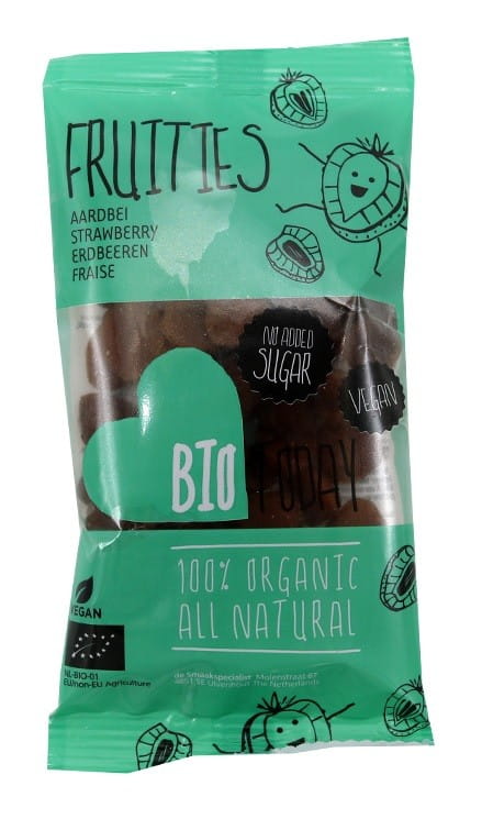 Bio-Erdbeergeschmack Bonbons von BIOTODAY, 50 g, natürliche Süßigkeiten in hübscher Verpackung