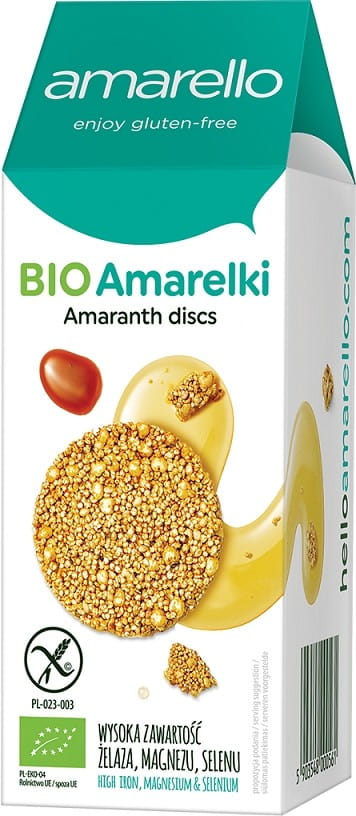 Glutenfreies Amarelki BIO von Amarello, 72 g, frische, handgefertigte Amaretti-Kekse in einer Packung.