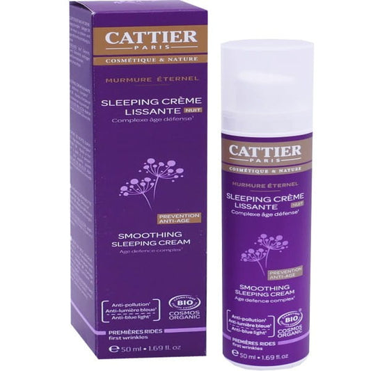 Eco glättende Nachtcreme von CATTIER in 50 ml Glasbehälter, cremige Textur, ideal für die Hautpflege vor dem Schlafengehen