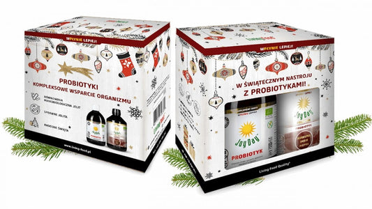 Geschenkset mit zwei Bio-Flaschen à 500 ml von JOY DAY, natürliche Inhaltsstoffe, ideal als Geschenk, stilvolle Verpackung.