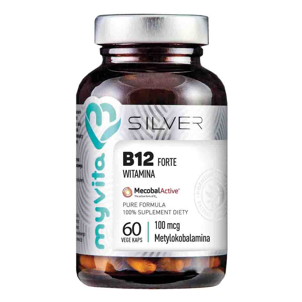 B12 FORTE 100mcg Methylcobalamin 60 Kapseln MYVITA SILVER PURE