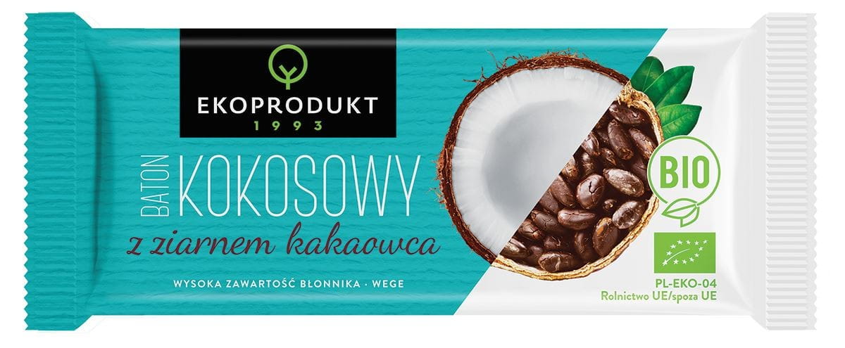 Kokosriegel mit Kakaobohnen BIO 30 g - EKOPRODUKT