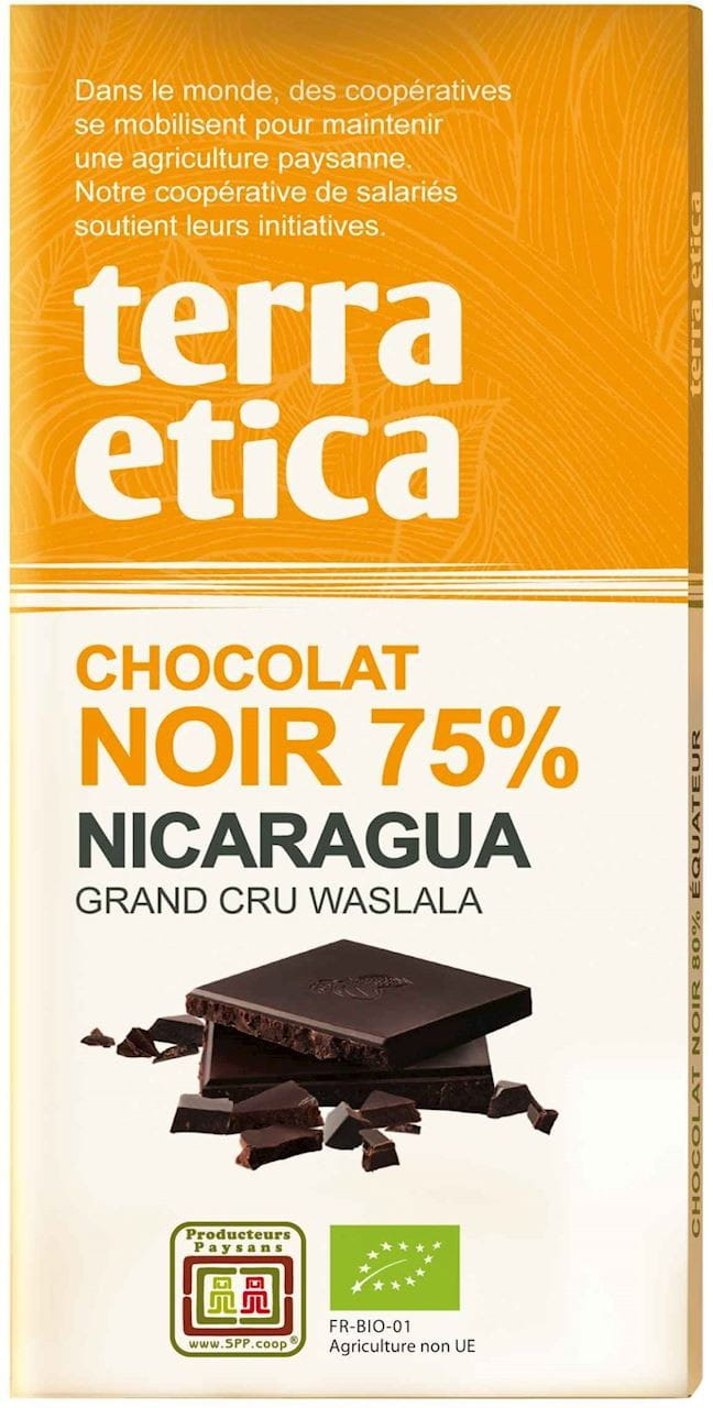 Zartbitterschokolade 75% Nicaragua fair gehandelt BIO 100 g - TERRA ETICA