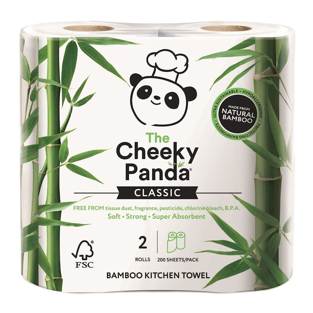 Zweilagiges Küchentuch aus Bambus 2 Rollen - CHEEKY PANDA