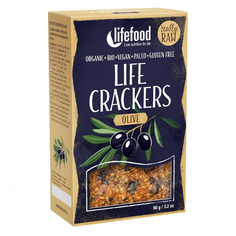 Cracker mit Oliven roh BIO 90 g - LIFEFOOD