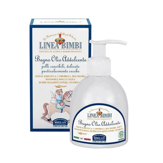 Bio Baby Badeöl von HELAN in 200 ml Flasche, enthält natürliche Inhaltsstoffe für sanftes Baden von Babys.