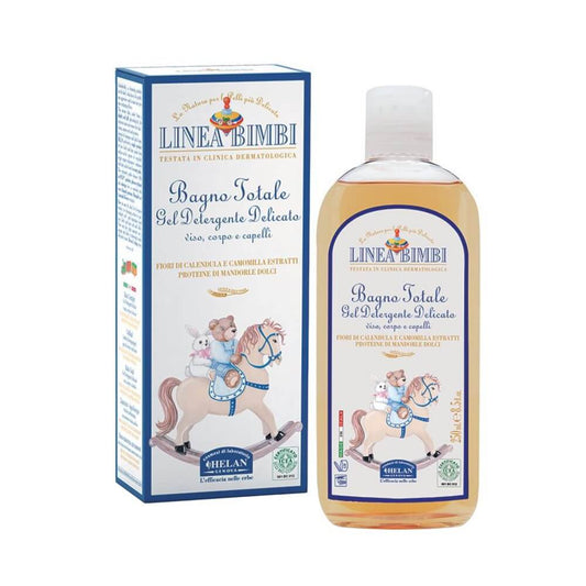 Eco 250 ml Babyshampoo und Badelotion von biogo, sanfte Pflege für Babys, Flasche mit grünem Etikett und kindgerechtem Design