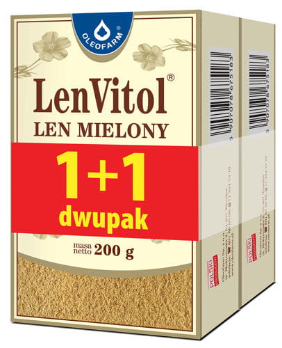 Lenvitol gemahlener Leinsamen 1 + 1 Doppelpack 200 + 200g OLEOFARM Hover Image