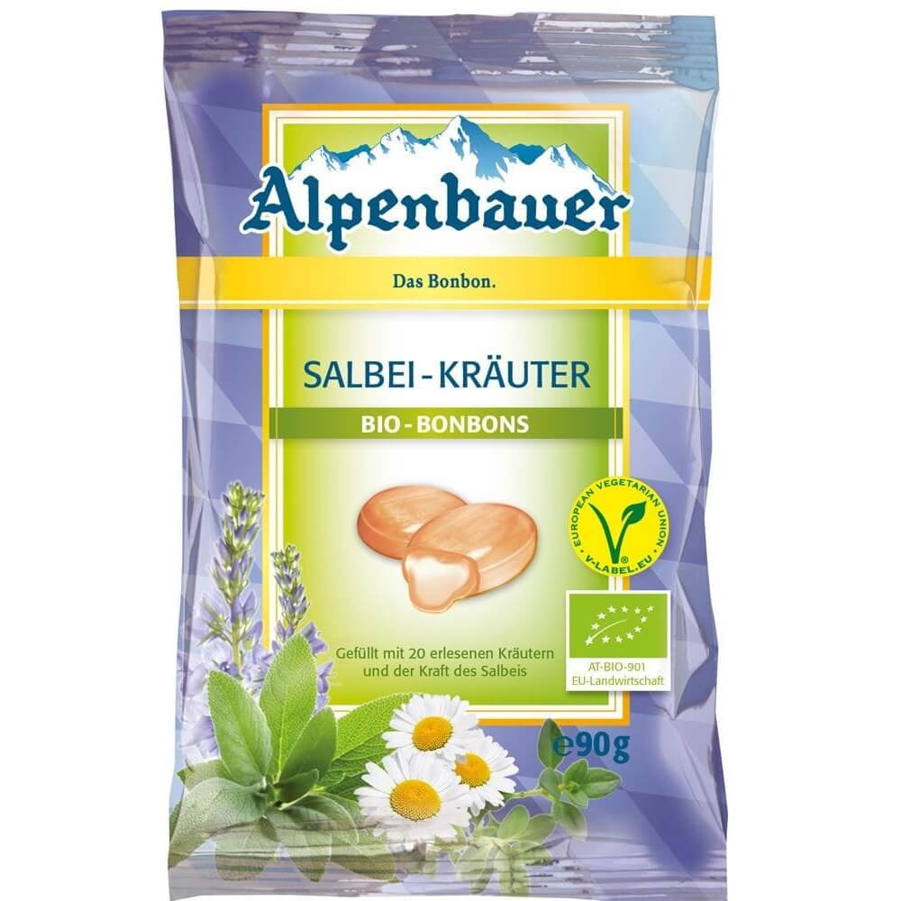 Kräuterbonbons mit veganem Salbei BIO 90g - ALPENBAUER