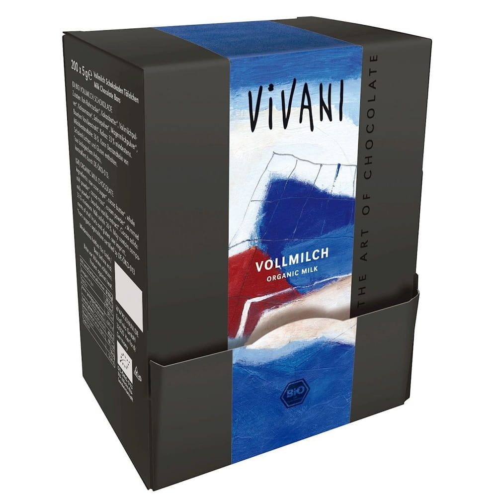 Kleine BIO Vollmilchschokolade (200 x 5 g) - VIVANI