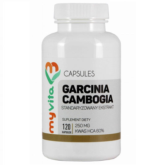 Hochwertige MYVITA Garcinia Cambogia Kapseln mit 250mg und 60% HCA, 120 Stück, für Diät und Gewichtsmanagement.