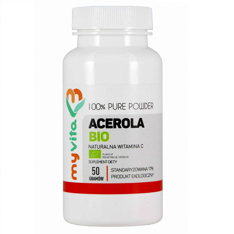 Acerola BIO natürliches Vitamin C Pulver 50g MYVITA