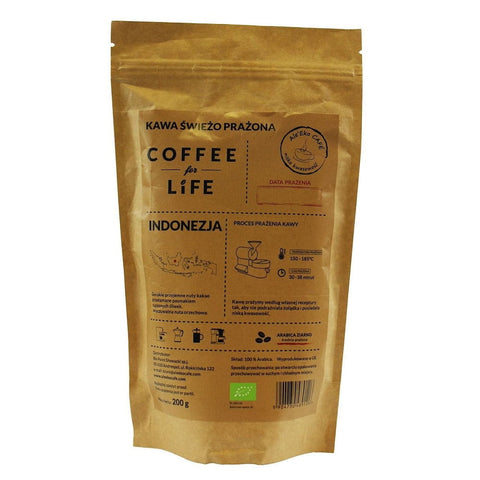 100% Arabica-Kaffeebohnen Indonesien BIO 200 g - ALE EKO CAFE