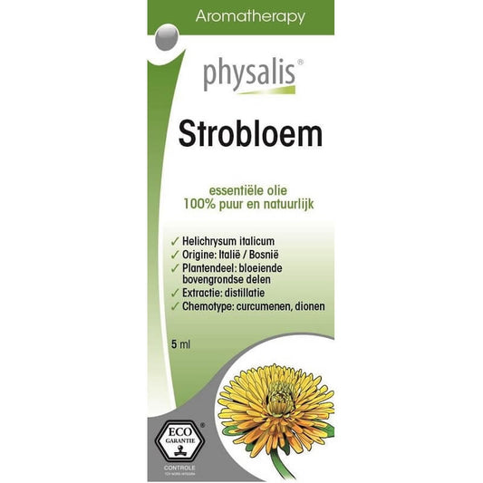 Ätherisches Helichrysum-Öl (Strobloem) ECO, 5 ml, biologisch, Flasche mit Tropfverschluss, für Aromatherapie und Naturheilkunde