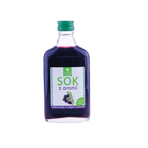 100% Apfelbeersaft von ZIELONA TŁOCZNIA, frisch gepresst aus ganzen Äpfeln, 200ml Flasche auf weißem Hintergrund