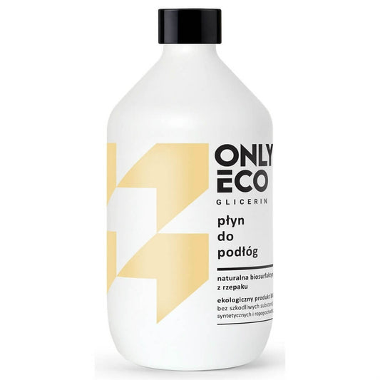 Bodenreiniger von ONLY ECO, 500 ml Flasche, umweltfreundliches Reinigungsmittel für saubere Böden, auf dem Boden stehend