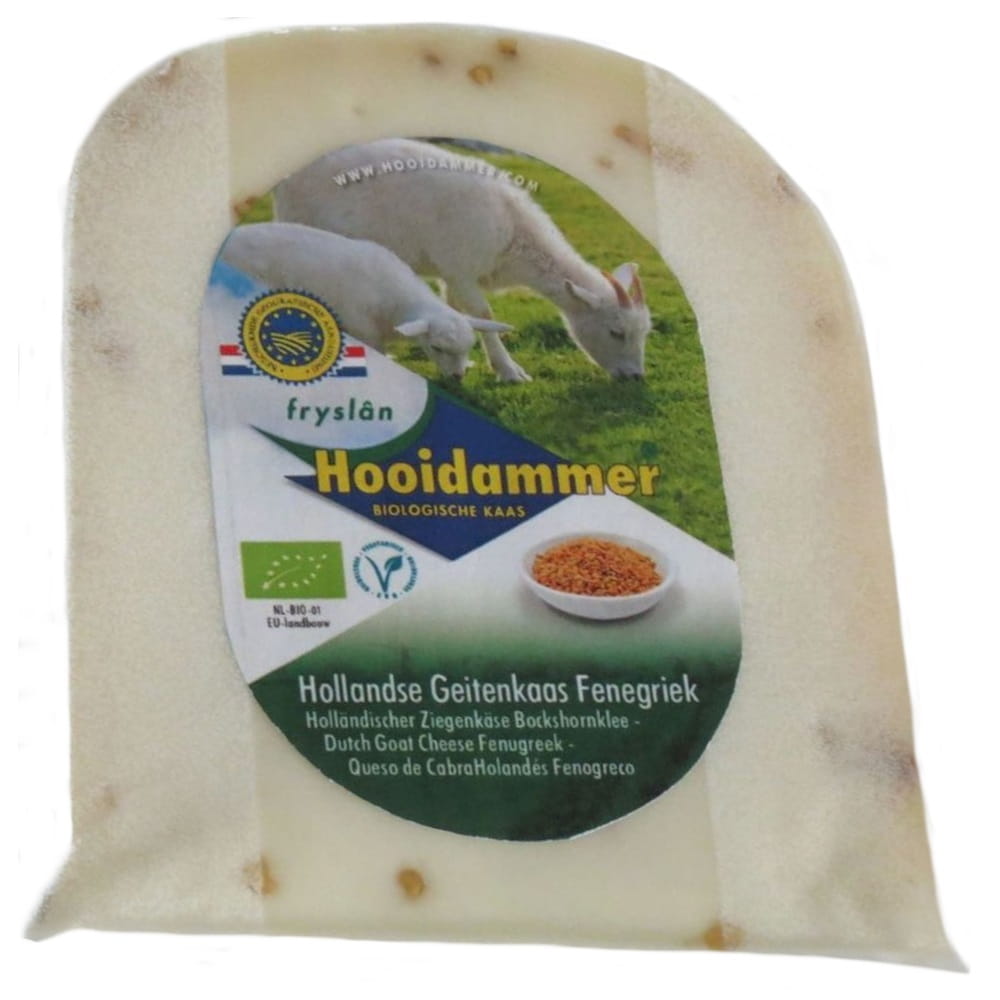 Ziegengereifter Käse mit Bockshornklee 50% Fett BIO 200 g - HOOIDAMMER Imagem principal do produto