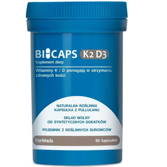 FORMEDS Bicaps K2 50ug und D3 2000 IE Kapseln, 60 Portionen, vitaminreiche Nahrungsergänzung in praktischen Kapseln
