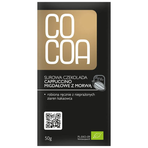Rohmandel-Cappuccino mit Maulbeer-Schokolade BIO 50 g - COCOA