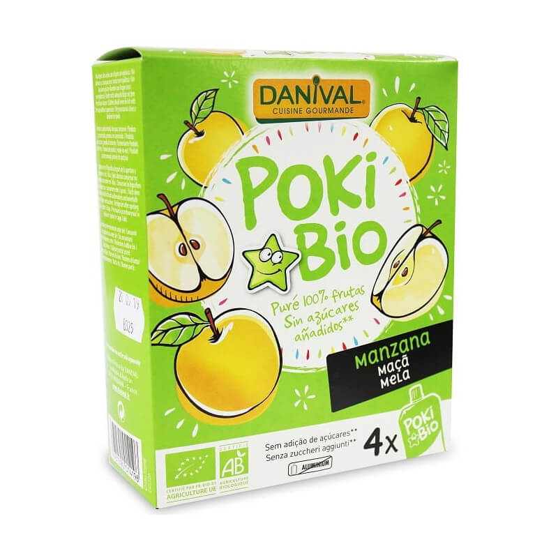 Apfelpüree 100% Frucht ohne Zuckerzusatz BIO 4x90 g - DANIVAL