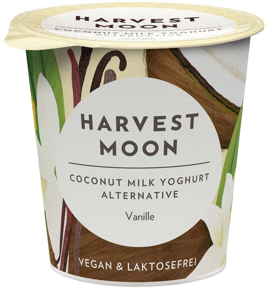 Glutenfreies Kokos-Vanille BIO Dessert von HARVEST MOON, cremige Süßigkeit in 125 g Verpackung, mit Kokos und Vanillearoma.