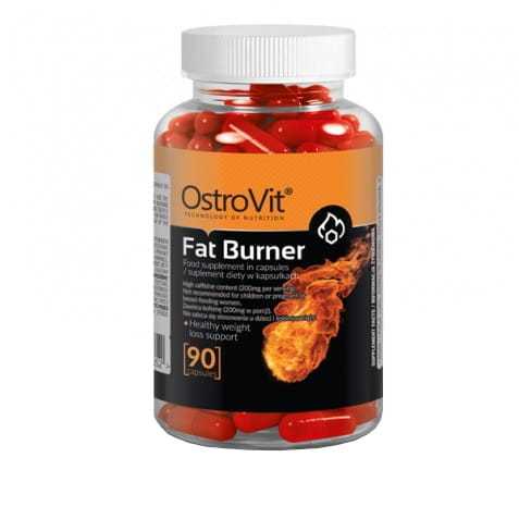 Fatburner 90 Kapseln von OSTROVIT, Nahaufnahme der Dose mit Kapseln auf weißem Hintergrund