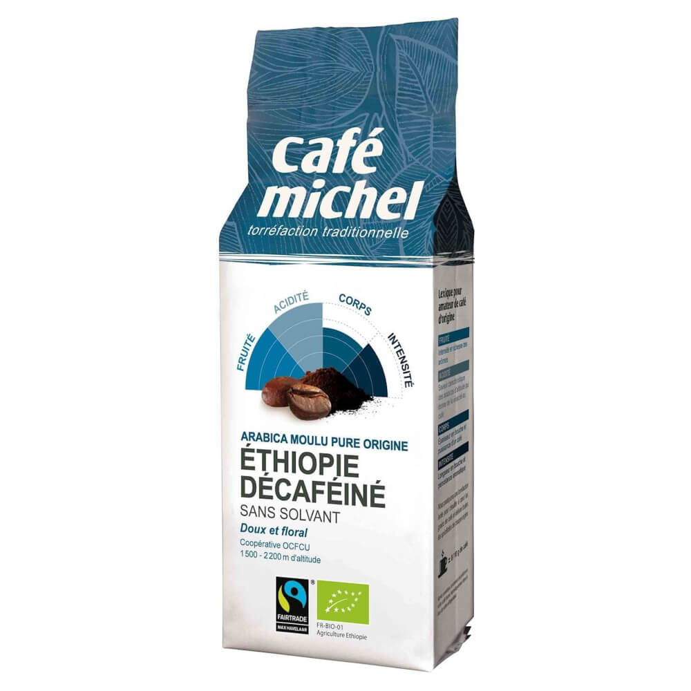 Gemahlener Kaffee, koffeinfreier Arabica Äthiopien fair gehandelt BIO 250 g - CAFE MICHEL Huvudsaklig produktbild