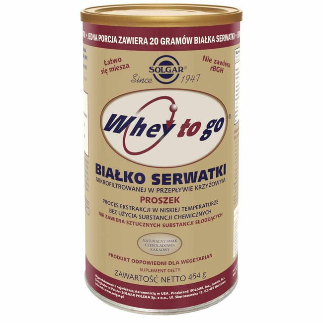 Whey Protein Schoko- und Kakaogeschmack Whey to go 454g SOLGAR Pulver Hover Image