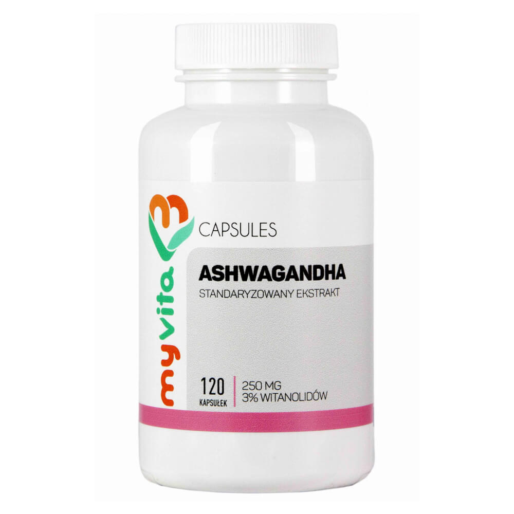 Ashwagandha Standardisierter Ginseng-Extrakt - Indischer Ginseng 250 mg 120 MYVITA-Kapseln