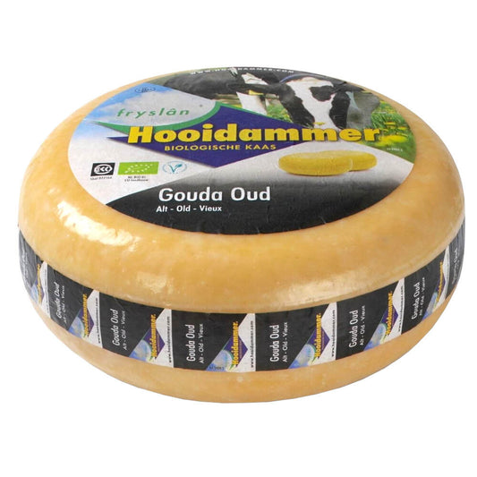 Gouda alter Reifekäse von HOOIDAMMER, Bio, 50 % Fett, reifer Käse in 45 kg Block, sichtbare Rinde und reife Textur