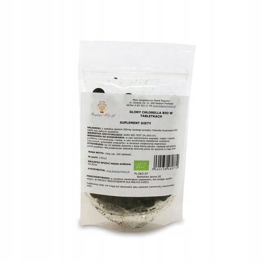 Bio Chlorella Tabletten von BOGUTIN MÜHLE, 100 g (200 Stück), grüne Algenkapseln in einer Packung