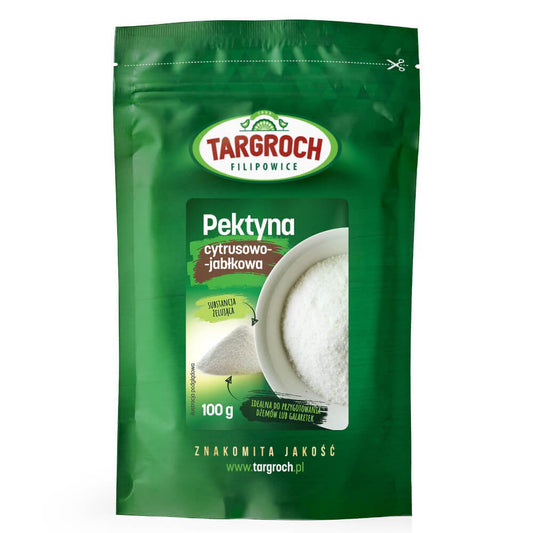 Citrus-Apfel Pektin von TARGROCH, 100g, glutenfreies Geliermittel für Marmeladen und Gelees, close-up der Verpackung