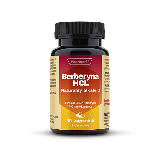 Hochwertige Berberin HCL Kapseln von PHARMOVIT mit 98 % Berberitzextrakt, 400 mg, 30 Kapseln, natürlicher Alkaloidextrakt