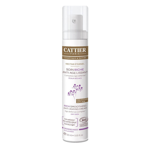 EKO glättende Anti-Falten-Gesichtscreme für trockene Haut von CATTIER, 50 ml, mit pflegender Textur und natürlicher Pflege.