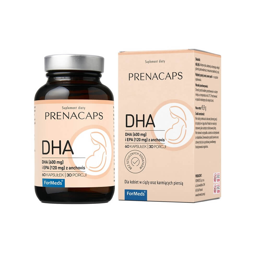 DHA 600 mg und EPA 120 MG mit Sardellen 60 Kapseln 30 Portionen 459 g Prenacaps FORMEDS