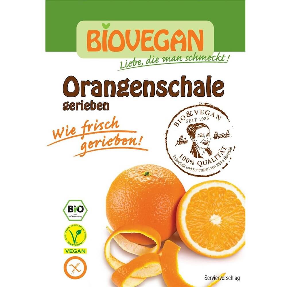 Getrocknete Orangenschale, pulverisiert glutenfrei BIO 9 g - BIO VEGAN