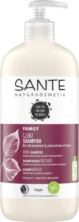 SANTE Birkenblätter-Shampoo mit Öko-Pflanzenproteinen, 500 ml Flasche, für gesundes, gepflegtes Haar, natürliche Haarpflege