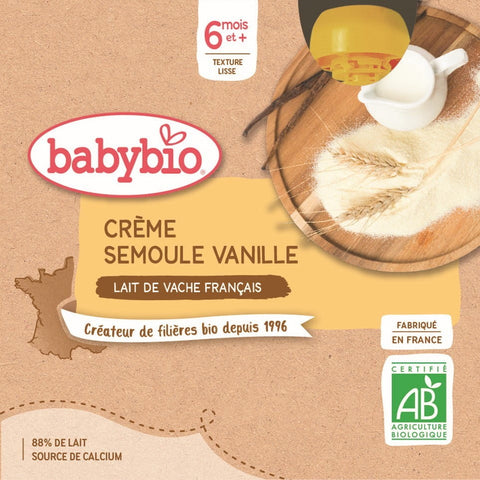 Milchdessert mit Vanillegrieß ab 6 Monaten BIO 4x85 g BABYBIO