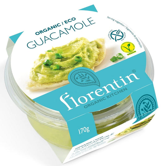 Glas mit glutenfreiem BIO Guacamole-Dip aus Avocado von FLORENTIN, 170 g, cremiger Avocado-Dip in Glasverpackung
