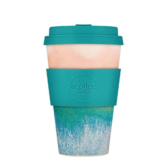 Nachhaltiger Becher aus Bambus und Maisfaser mit 400 ml Fassungsvermögen, Ecoffe Cup, umweltfreundliche Trinkgefäß.