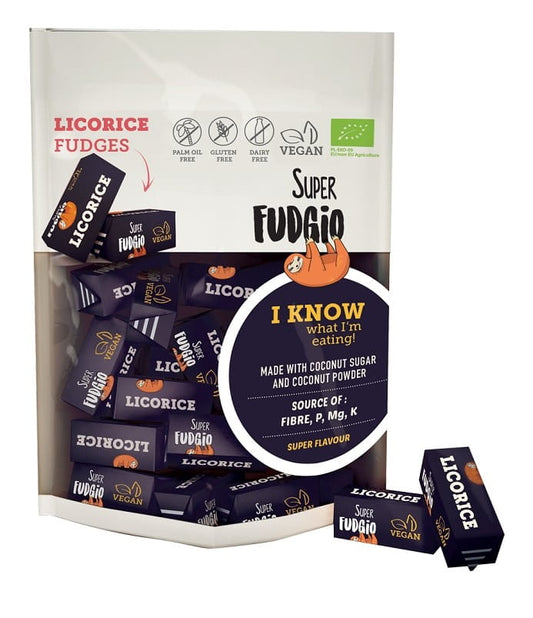 Glutenfreier Bio Lakritzfondant von ME GUSTO, 150 g, cremige Textur, dunkle Farbe, vegan und glutenfrei.