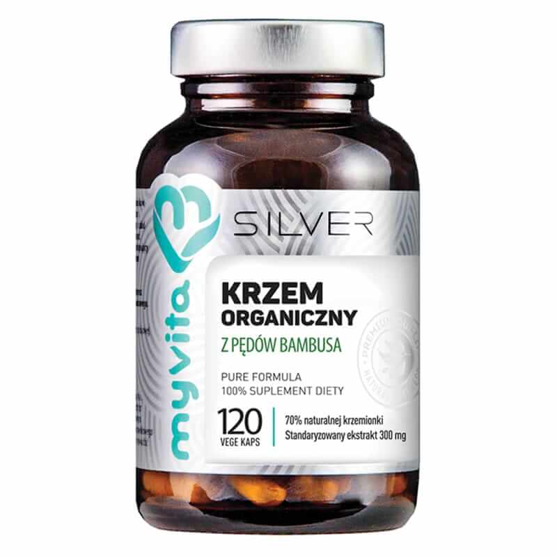 Organisches Silizium aus Bambussprossen 70 % natürliche Kieselsäure standardisierter Extrakt 300 MG 120 Kapseln MYVITA SILVER PURE Hlavní obrázek produktu